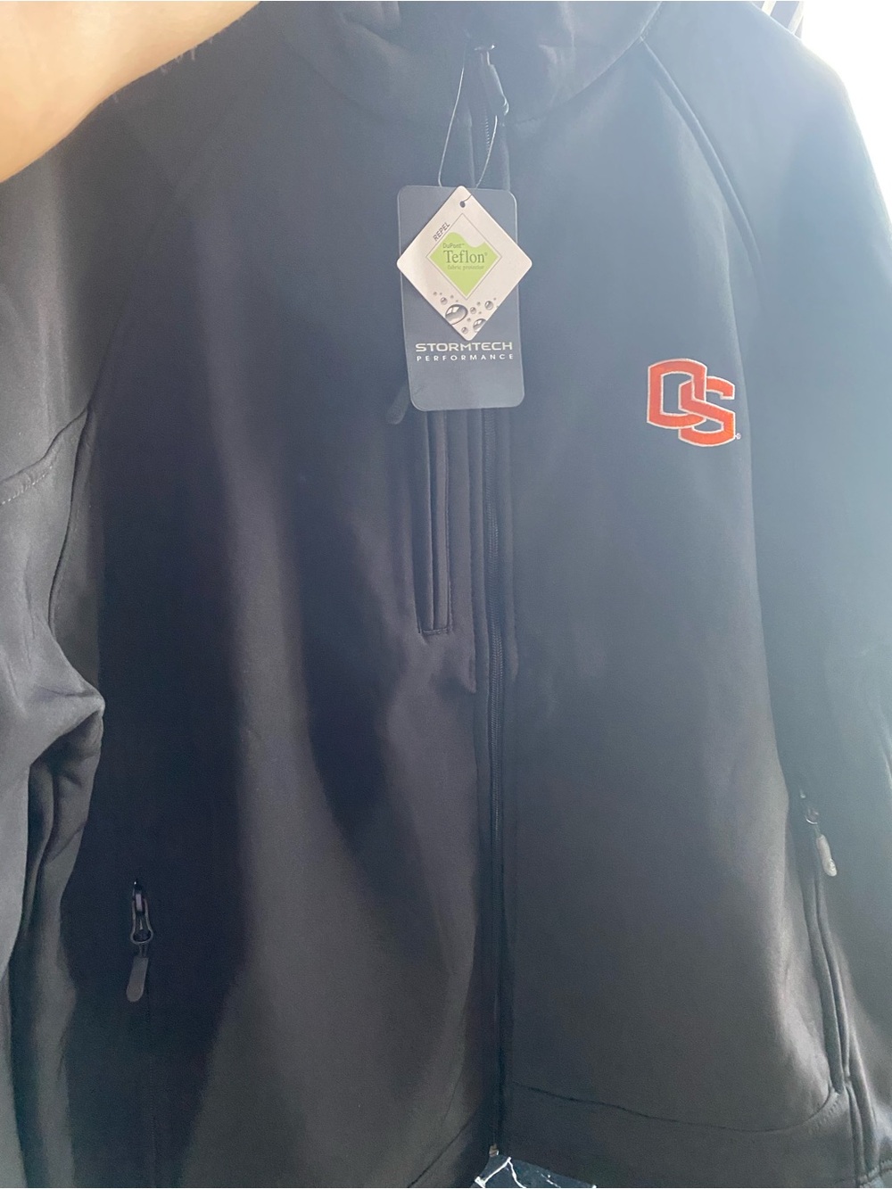 Storm Men's Black Performance Jacket with Orange Logo